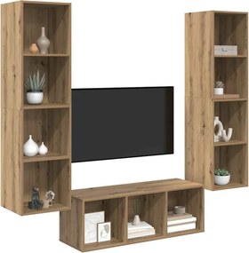 vidaXL Σετ επίπλου τηλεόρασης 3 pcs Artisan Oak Επεξεργασμένο ξύλο