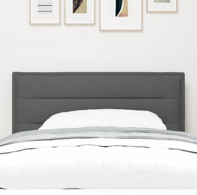 vidaXL LED Κεφαλάρι Σχεδίαση Γραμμών Σκούρο Γκρι 80 εκ Ύφασμα