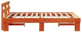 vidaXL Σκελετός Κρεβατιού Καφέ 150 x 200 cm Μασίφ ξύλο πεύκου