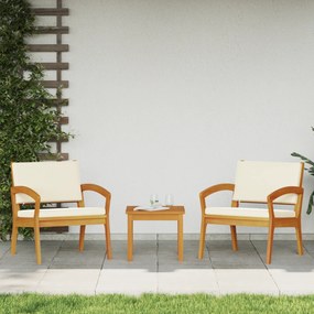 vidaXL Σετ Μπύστρου  3-τεμαχίων με Μαξιλάρια - Φτιαγμένο από Μασίφ Ξύλο Ακακίας