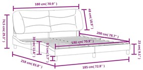 Πλαίσιο Κρεβατιού με Κεφαλάρι Taupe 180x200 εκ. Υφασμάτινο - Μπεζ-Γκρι