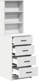 vidaXL Highboard με συρτάρι Λευκό 40 x 41 x 135 εκ. Επεξεργασμένο ξύλο
