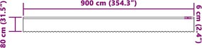 vidaXL Κουρτίνα Δαντέλας με κουρτίνες Λευκό 80 x 900 εκ Πολυεστέρας
