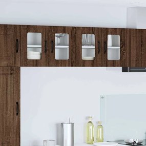 vidaXL Κρεμαστό ντουλάπι κουζίνας 2 pcs Καφέ δρυς 60 x 31 x 40 εκ