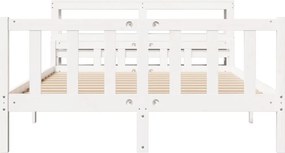 vidaXL Σκελετός Κρεβ. Χωρίς Στρώμα Λευκό 150x200 εκ Μασίφ Πεύκο