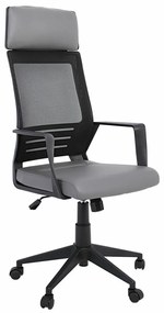 Καρέκλα γραφείου Mesa 468, Μαύρο, Γκρι, 116x58x62cm, 13 kg, Με μπράτσα, Με ρόδες, Μηχανισμός καρέκλας: Κλίση | Epipla1.gr
