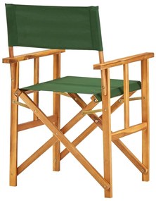 Καρέκλα Σκηνοθέτη Πράσινο από Μασίφ Ξύλο Ακακίας - Πράσινο