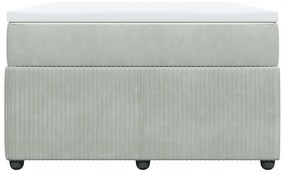 vidaXL Κρεβάτι Boxspring με Στρώμα Ανοιχτό Γκρι 120x190 εκ. Βελούδινο