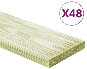 vidaXL Σανίδες Deck 48 τεμ. 5,76 μ² 1 μ. Εμποτισμένο Μασίφ Ξύλο Πεύκου
