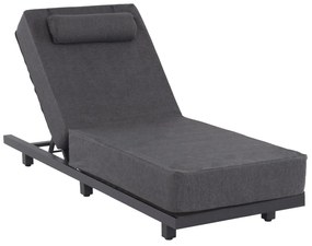 PROFESSIONAL SUNLOUNGER JESSIE  DARK GREY ALUMINUM &amp; CUSHION 200x71x35.5-95Hcm.