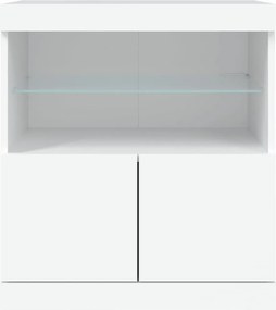 vidaXL Μπουφές με Φώτα LED Λευκός 60 x 37 x 67 εκ.