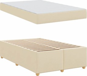 vidaXL Σκελετός Κρεβατιού με στρώμα Κρεμ 120 x 190 cm ύφασμα