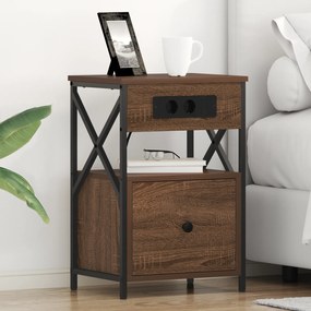 vidaXL Κομοδίνο Καφέ δρυς 40 x 31 x 60 εκ. Επεξεργασμένο ξύλο
