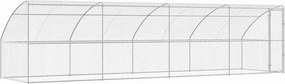 vidaXL Κλουβί Σκύλου 4 pcs Ασημί 8 x 2 x 2 m Γαλβανισμένος χάλυβας