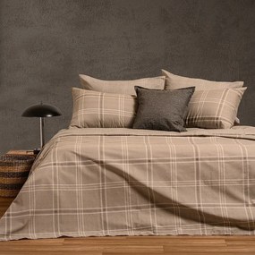 Παπλωματοθήκη Odin Beige Melinen Μονό 165x245cm Βαμβάκι-Πολυέστερ