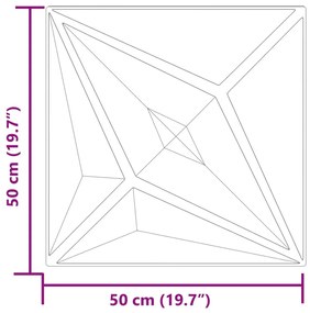 Πάνελ Τοίχου 48 τεμ. Τσιμέντο Σχ. Αστέρι 50x50 εκ. 12 μ² XPS - Γκρι