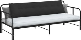 vidaXL Μαξιλάρι Πλάτης Μαύρο 200 x 50 εκ. Ύφασμα Μικροΐνας