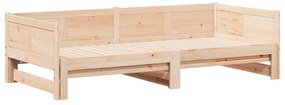 vidaXL Pull-out Κρεβάτι Ημέρας 90x200 εκ Μασίφ Ξύλο Πεύκο