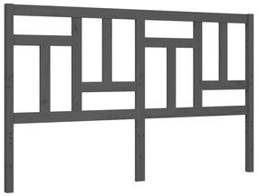 Πλαίσιο Κρεβατιού με Κεφαλάρι Γκρι 160x200 εκ Μασίφ Ξύλο - Γκρι