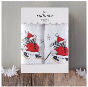 ΣΕΤ ΠΕΤΣΕΤΕΣ ΧΕΡΙΩΝ 2 ΤΜΧ ΚΟΥΤΙ RYTHMOS CHRISTMAS TERRY GIFT SET (4) ΧΙΟΝΑΝΘΡΩΠΟΣ 2(30X50) ΛΕΥΚΟ-ΛΕΥΚΟ