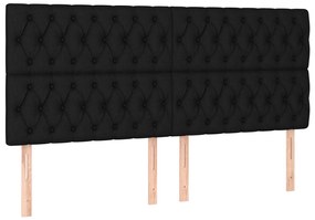 vidaXL Κρεβάτι Boxspring με Στρώμα &amp; LED Μαύρο 180x200 εκ. Υφασμάτινο