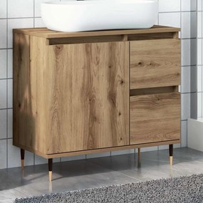 vidaXL Ντουλάπι Μπάνιου τεχνίτης Δρυς 65x33x60 εκ. Επεξεργασμένο Ξύλο