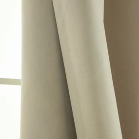 Beauty Home Κουρτίνα Full Blackout σκίασης με 8 κρίκους Soft Art 8391 Beige 140x270 Άμμου