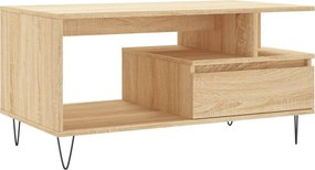 vidaXL Τραπεζάκι Σαλονιού Sonoma Δρυς 90x49x45 εκ. Επεξεργασμένο Ξύλο