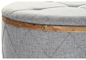 Σκαμπό DKD Home Decor   Φυσικό Ξύλο πολυεστέρας Ανοιχτό Γκρι (80 x 80 x 43 cm)