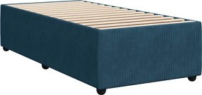 vidaXL Κρεβάτι Boxspring με Στρώμα Σκούρο Μπλε 90x190 εκ. Βελούδινο
