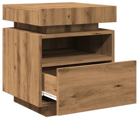 Κομοδίνο με φώτα LED Artisan Oak 40x39x48,5 cm 857660