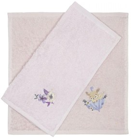 Πετσέτες Βρεφικές Foxxy (Σετ 2τμχ) Light Pink Nima Towels Set 30x30cm 100% Βαμβάκι