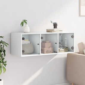 vidaXL Ντουλάπι Τοίχου Λευκό 102x37x35 εκ. με Γυάλινες Πόρτες