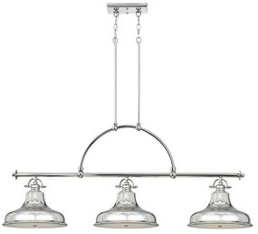 Κρεμαστό Φωτιστικό Οροφής 3xE27 Καμπάνες 133cm Emery Elstead Lighting-QZ-EMERY3P-IS-Ασημί QZ-EMERY3P-IS