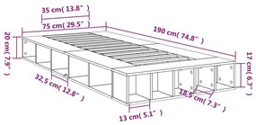 ΠΛΑΙΣΙΟ ΚΡΕΒΑΤΙΟΥ SONOMA ΔΡΥΣ 75 X 190 ΕΚ. ΕΠΕΞΕΡΓΑΣΜΕΝΟ ΞΥΛΟ 3280533