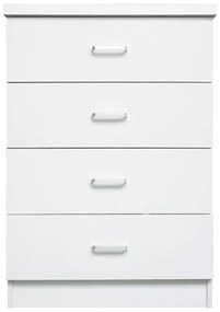 Ε7396,1 DRAWER Συρταριέρα με 4 Συρτάρια, Απόχρωση Άσπρο  60x40x80cm Συρταριέρα Υπνοδωματίου,  MDF - Κόντρα Πλακέ - Καπλαμάς - Νοβοπάν, , 1 Τεμάχιο