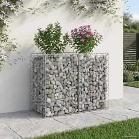 vidaXL Ανασηκωμένο κρεβάτι gabion Ασημί