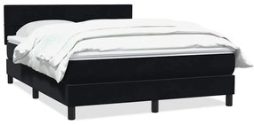 vidaXL Κρεβάτι Boxspring με Στρώμα Μαύρο 1140x210 εκ. Βελούδινο