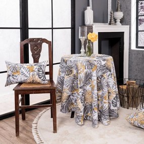 Ροτόντα Frontera Grey-Gold Teoran Diameter 180cm Φ180 Cotton-Polyester