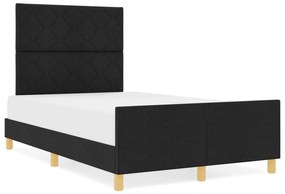vidaXL Μαύρο Υφασμάτινο Κρεβάτι 120x200 εκ