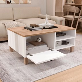 Τραπεζάκι Σαλονιού Λευκό / Δρυς ICROR 90x60x38.6