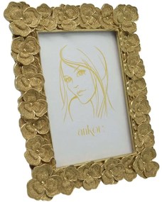 Κορνίζα Ανάγλυφα Λουλούδια 22433-4 10x15cm Gold Ankor Πολυέστερ