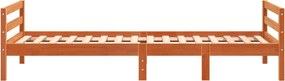 vidaXL Σκελετός Κρεβ. Χωρίς Στρώμα Καφέ Κεριού 75x190 εκ Μασίφ Πεύκο