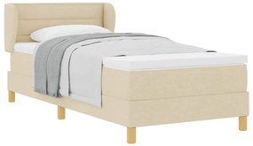 vidaXL Κρεβάτι με Ελατήρια και Στρώμα Κρεμ 90x200 εκ Υφασμα Κρεμ