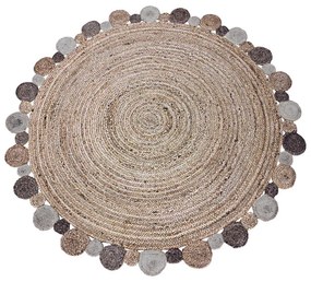 Χαλί Γιούτα PAVIA SILVER NATURAL ROUND &#8211; 150×150 cm 150cm-Στρογγυλό SILVER NATURAL