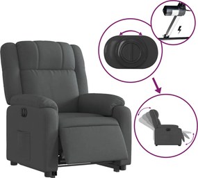 vidaXL Πολυθρόνα Ηλεκ. Ανακλινόμενη Ανύψωση Σκ. Γκρι Υφασμάτινη