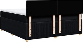 vidaXL Κρεβάτι Boxspring με Στρώμα Μαύρο 180x200 εκ. Υφασμάτινο