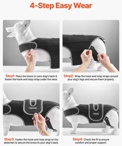 VEVOR Dog Back Brace Adjustable Dog Spine Support Harness for IVDD Pain Relief