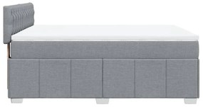 vidaXL Κρεβάτι Boxspring με Στρώμα Ανοιχτό Γκρι 140x190 εκ. Υφασμάτινο