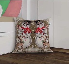 Stewehome Ψάθινος ψηφιακά τυπωμένος μαξιλαροθήκη με σχέδιο χιονάνθρωπου για Χριστούγεννα Πολύχρωμο